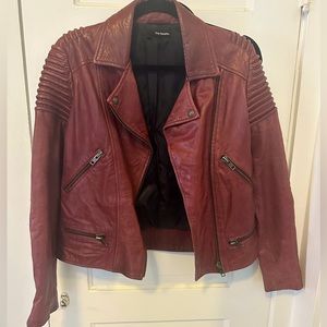 100% genuine leather burgundy jacket by The Kooples